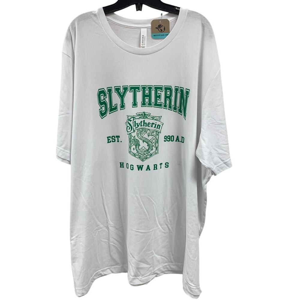 New Hand Printed Mens 4XL Slytherin Hogwarts Harry Potter Short Sleeve Tee Shirt